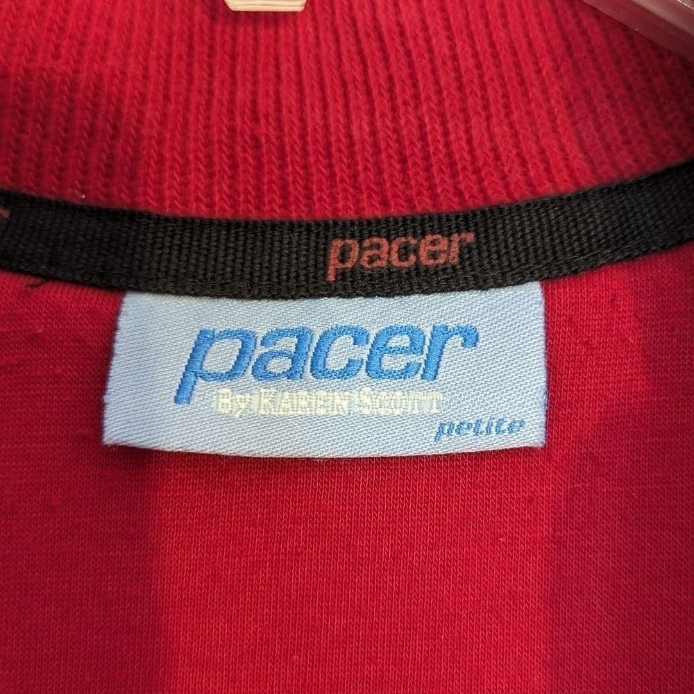 VTG Pacer Karen Scott Women's Zip Jacket Size XL Petite Red Black Pockets - Picture 10 of 11